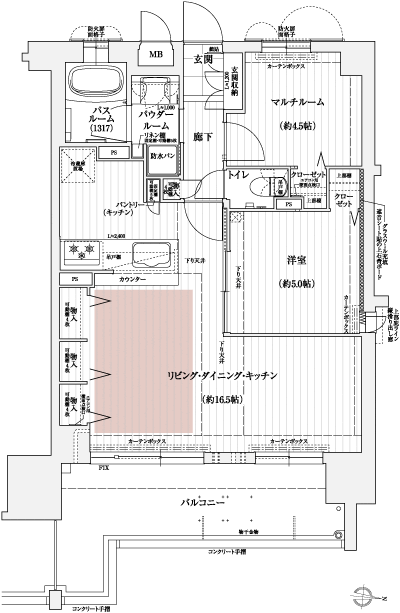 Floor: 1LDK + M, the occupied area: 58.18 sq m, Price: 24,780,000 yen