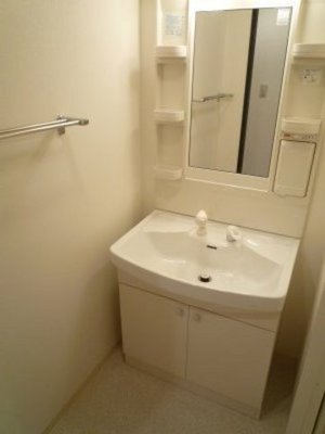 Washroom. Wide wash basin of shampoo dresser