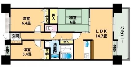 Floor plan. 3LDK, Price 23.8 million yen, Footprint 72 sq m , Balcony area 11.52 sq m