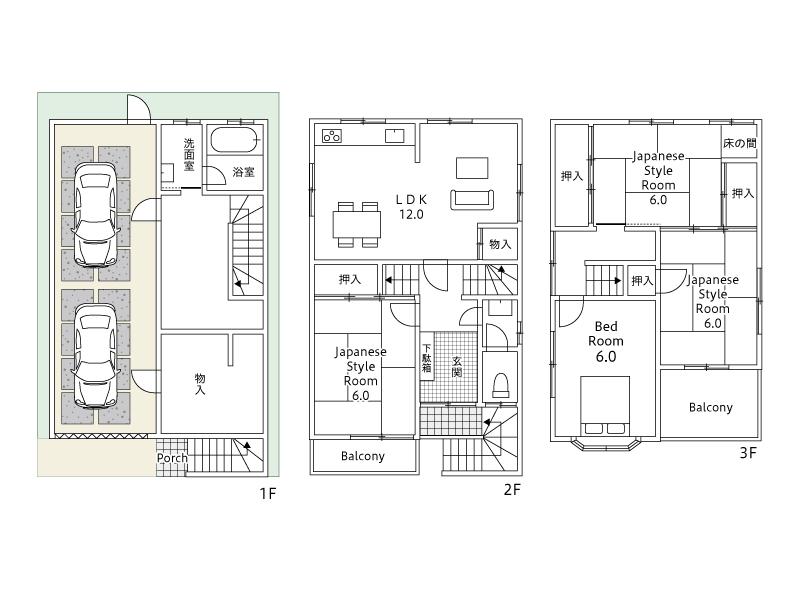 Floor plan. 18.9 million yen, 4LDK + S (storeroom), Land area 68.29 sq m , Building area 123.54 sq m total floor area of ​​123.54 sq m (37.37 square meters), 4SLDK