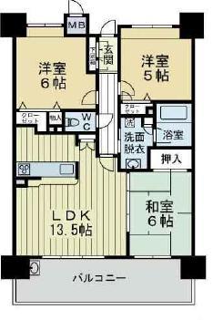 Floor plan. 3LDK, Price 25,800,000 yen, Occupied area 68.95 sq m , It has a balcony area 16.06 sq m all the room spacious, It is very convenient There are also housed in the vicinity of the ceiling in addition to normal storage