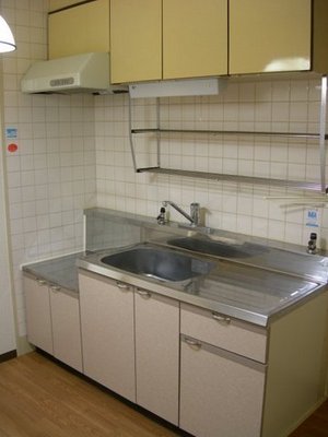 Kitchen. Two-burner gas stove can be installed