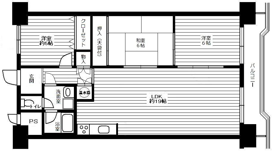 Floor plan. 3LDK, Price 16.3 million yen, Occupied area 72.45 sq m , Balcony area 8 sq m interior completely renovated. Is the living room spacious. Sticks package and the lighting in the sensor with switch upon entering the front door.