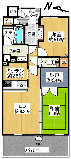 Floor plan. 2LDK + S (storeroom), Price 19,800,000 yen, Occupied area 55.64 sq m , Balcony area 10.83 sq m