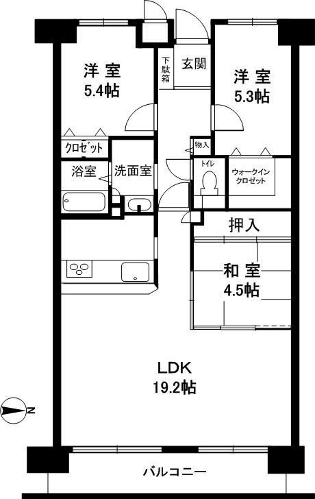 Floor plan. 3LDK, Price 19,800,000 yen, Footprint 78.7 sq m , Balcony area 9.3 sq m