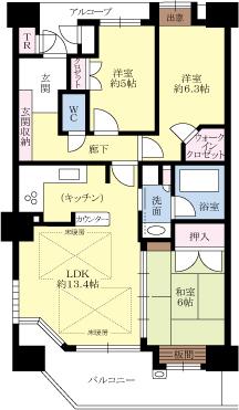 Floor plan. 3LDK, Price 24,900,000 yen, Occupied area 73.28 sq m , Balcony area 9.56 sq m storage lot
