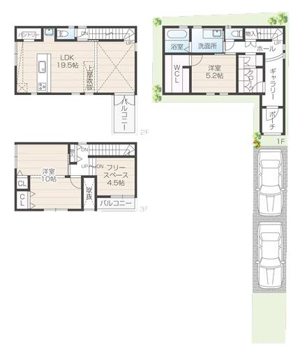 Floor plan. (No. 5 locations), Price 36,200,000 yen, 3LDK+S, Land area 93.61 sq m , Building area 106.24 sq m