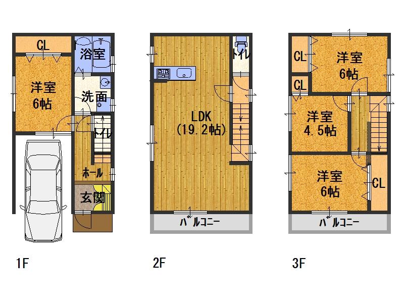 Floor plan. 23.8 million yen, 4LDK, Land area 58 sq m , Building area 90 sq m reference floor plan drawings