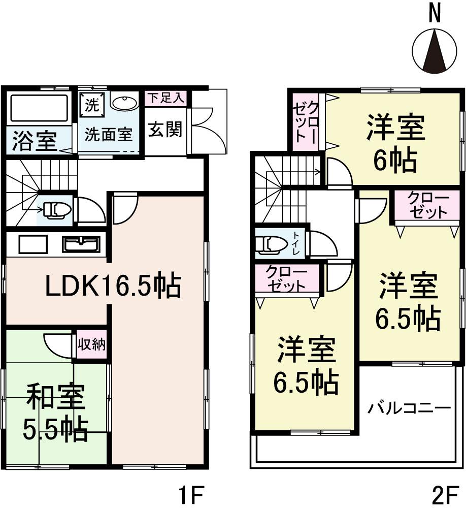 Floor plan. (No. 1 point), Price 30,800,000 yen, 4LDK, Land area 84.53 sq m , Building area 94.77 sq m