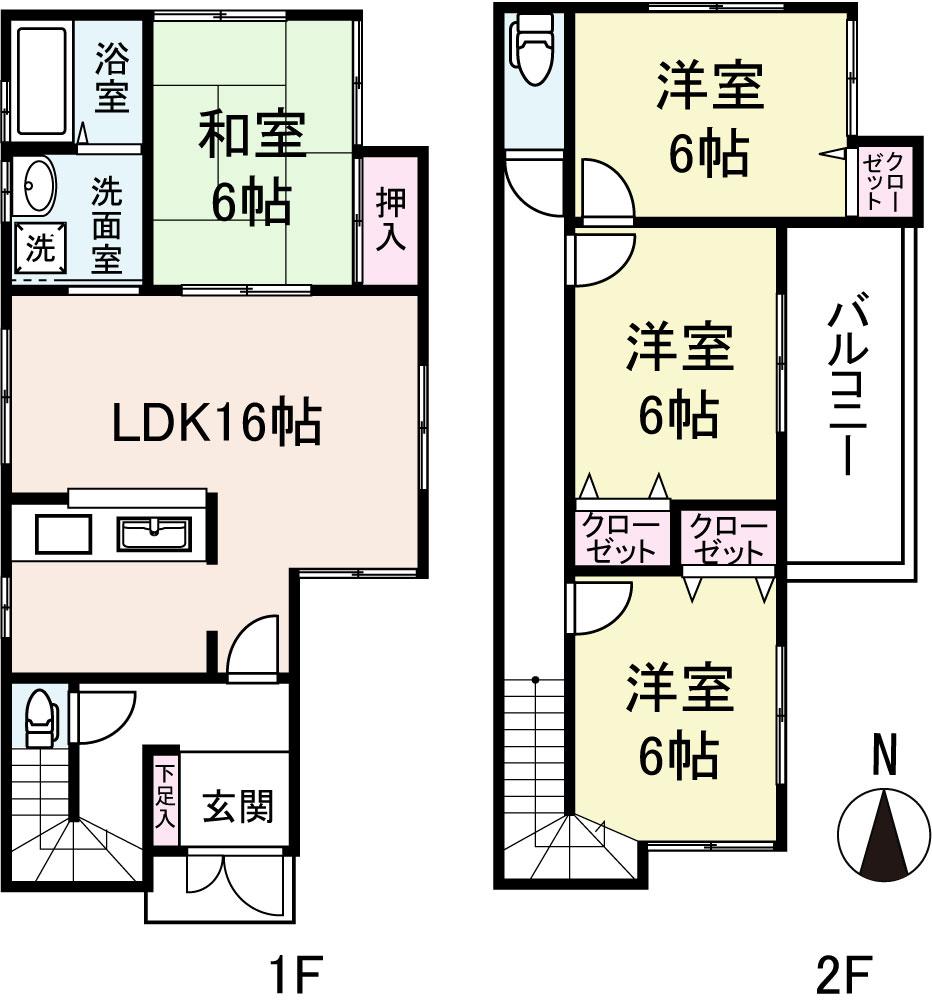 Floor plan. (No. 2 locations), Price 29,800,000 yen, 4LDK, Land area 86.88 sq m , Building area 94.77 sq m