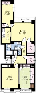 Floor plan. 3LDK, Price 18,800,000 yen, Footprint 113.08 sq m , Balcony area 10.53 sq m each room 7.5 quires more! Storage is plenty of 3LDK