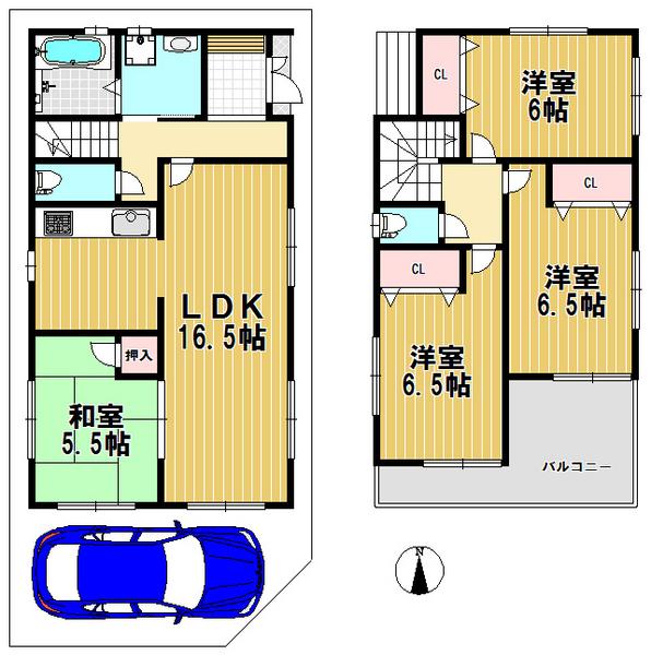 Floor plan. (No. 1 point), Price 30,800,000 yen, 4LDK, Land area 84.53 sq m , Building area 94.77 sq m