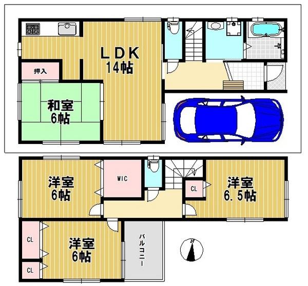 Floor plan. (No. 4 locations), Price 27,800,000 yen, 4LDK, Land area 85.75 sq m , Building area 93.55 sq m