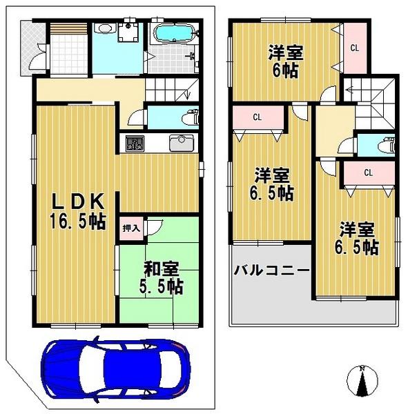 Floor plan. (No. 7 locations), Price 30,800,000 yen, 4LDK, Land area 85.63 sq m , Building area 94.77 sq m