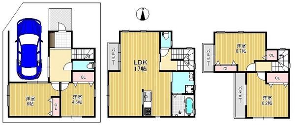 Floor plan. (No. 16 locations), Price 36.5 million yen, 4LDK, Land area 66.78 sq m , Building area 111.79 sq m