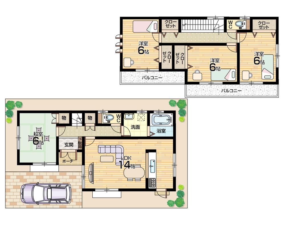 Floor plan. (No. 1 point), Price 34,800,000 yen, 4LDK+S, Land area 91.83 sq m , Building area 95.22 sq m