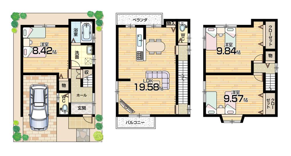 Floor plan. (No. 10 locations), Price 24.4 million yen, 3LDK, Land area 65.01 sq m , Building area 116.64 sq m