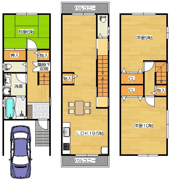 Floor plan. 28 million yen, 3LDK, Land area 60.21 sq m , Building area 118.83 sq m