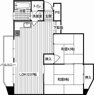 Floor plan. 2LDK, Price 9.8 million yen, Occupied area 47.52 sq m , Balcony area 4 sq m