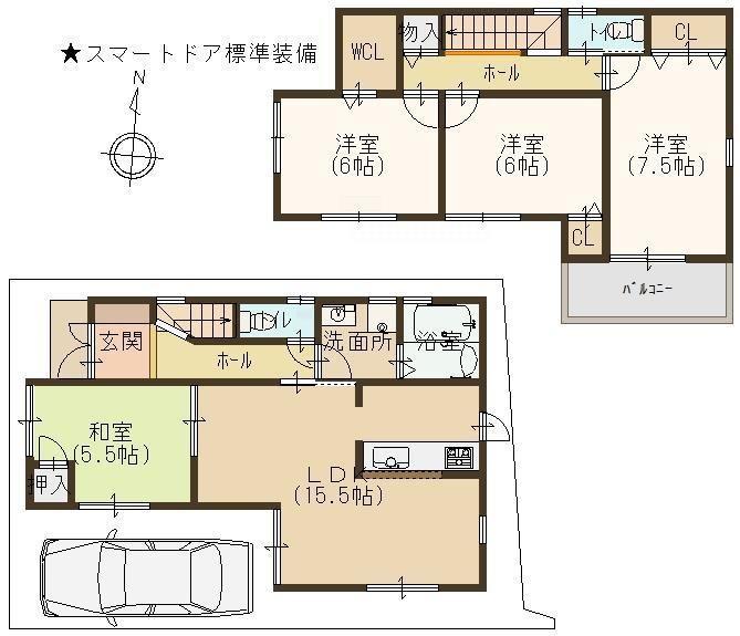 Floor plan. 23.8 million yen, 4LDK, Land area 94.83 sq m , Building area 95.58 sq m total living room with storage, It is a good floor plan of the very easy to use!