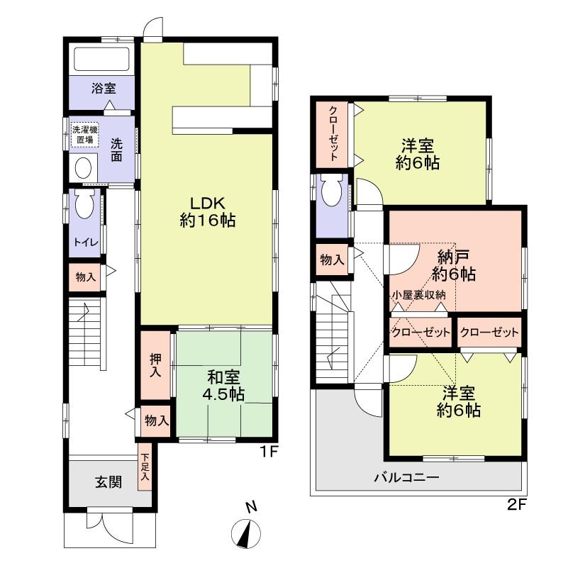 Floor plan. 25,800,000 yen, 3LDK + S (storeroom), Land area 123.89 sq m , Building area 96.66 sq m