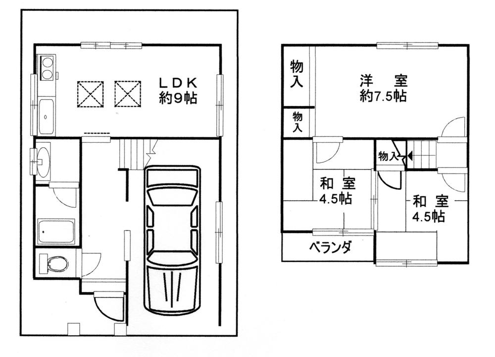 Floor plan. 8.5 million yen, 3LDK, Land area 58.73 sq m , Building area 73.87 sq m
