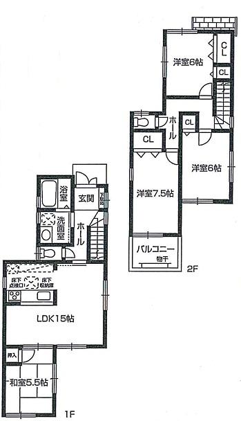 Floor plan. Price 27,800,000 yen, 4LDK, Land area 115.08 sq m , Building area 94.77 sq m