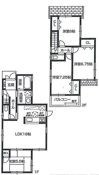Floor plan. Price 28.8 million yen, 4LDK, Land area 116.69 sq m , Building area 93.96 sq m