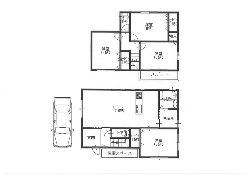 Floor plan. 22,800,000 yen, 4LDK, Land area 87.82 sq m , Building area 89.1 sq m