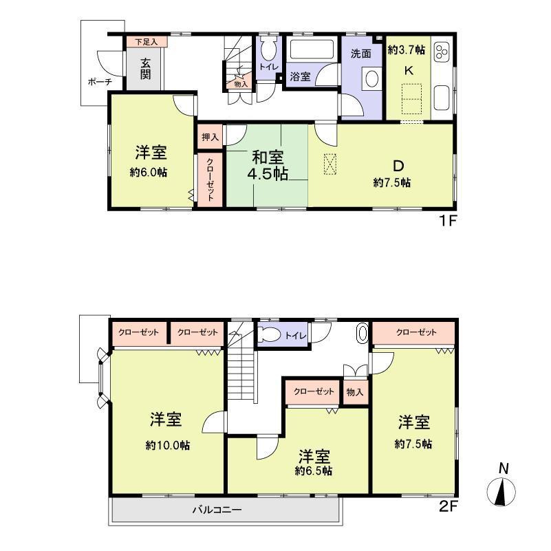 Floor plan. 28.5 million yen, 5DK, Land area 159.64 sq m , Building area 121.86 sq m