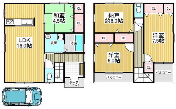 Floor plan. 22,800,000 yen, 3LDK+S, Land area 92.58 sq m , Building area 96.39 sq m your new life, Do not start from this earth
