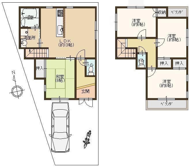 Floor plan. 19 million yen, 4LDK, Land area 96.1 sq m , It has become a building area of ​​90.25 sq m living easy floor plan ☆ 