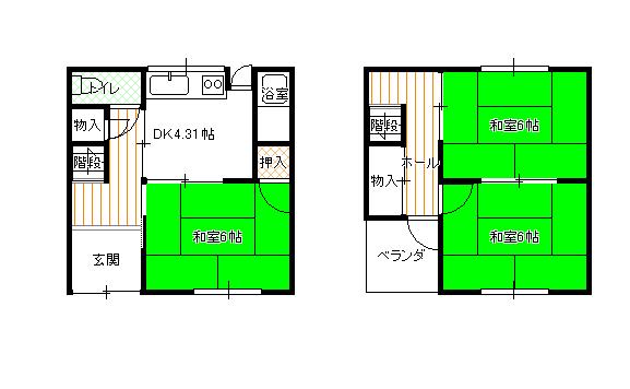 Floor plan. 2.8 million yen, 4DK, Land area 40.04 sq m , Building area 51.14 sq m