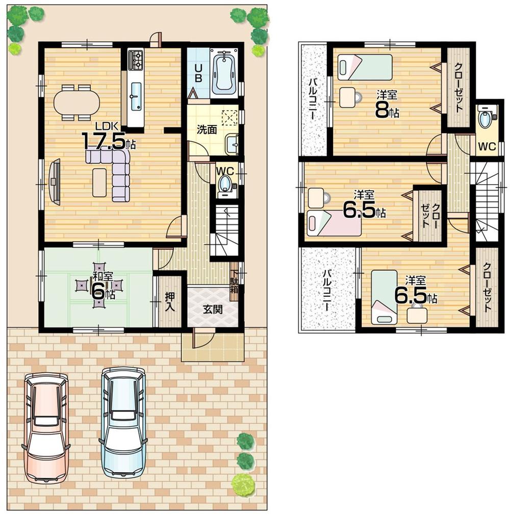 Floor plan. 26,800,000 yen, 4LDK, Land area 144.76 sq m , Building area 105.98 sq m floor plan 4LDK! All rooms 6 quires more!