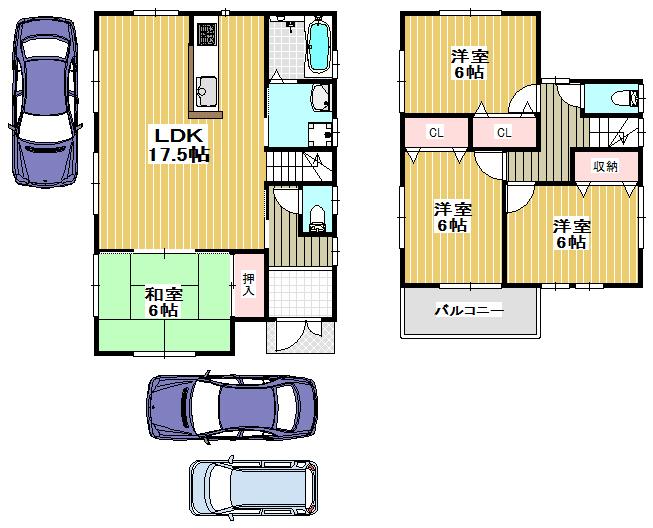 Floor plan. 26,800,000 yen, 4LDK, Land area 122.08 sq m , Building area 94.77 sq m Reference Floor Plan