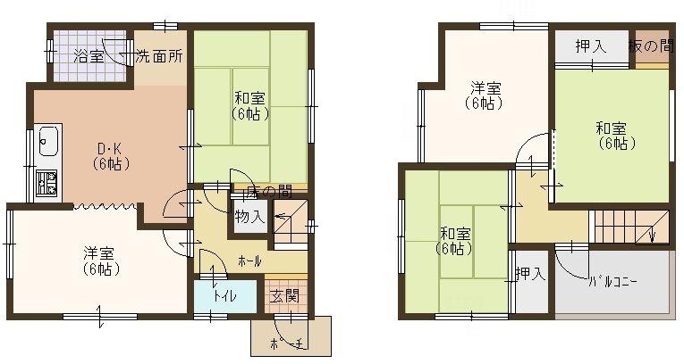 Floor plan. 8.3 million yen, 5DK, Land area 64.72 sq m , Is a floor plan of the building area 76.27 sq m 5DK