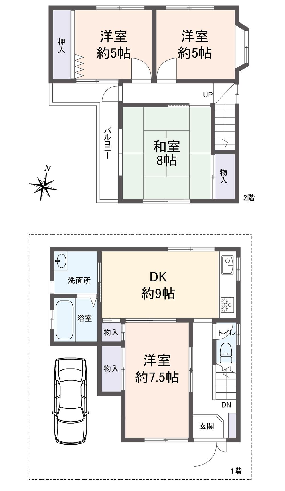 Floor plan. 19,800,000 yen, 4DK, Land area 81.94 sq m , Building area 81.94 sq m