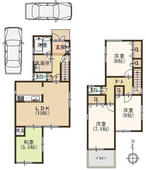 Floor plan. (No. 2 locations), Price 29,800,000 yen, 4LDK, Land area 115.08 sq m , Building area 94.77 sq m