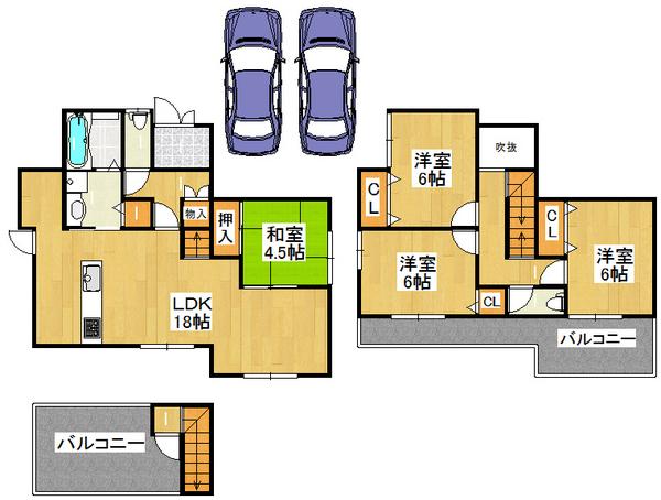 Floor plan. 33 million yen, 4LDK, Land area 131.06 sq m , Building area 98.82 sq m