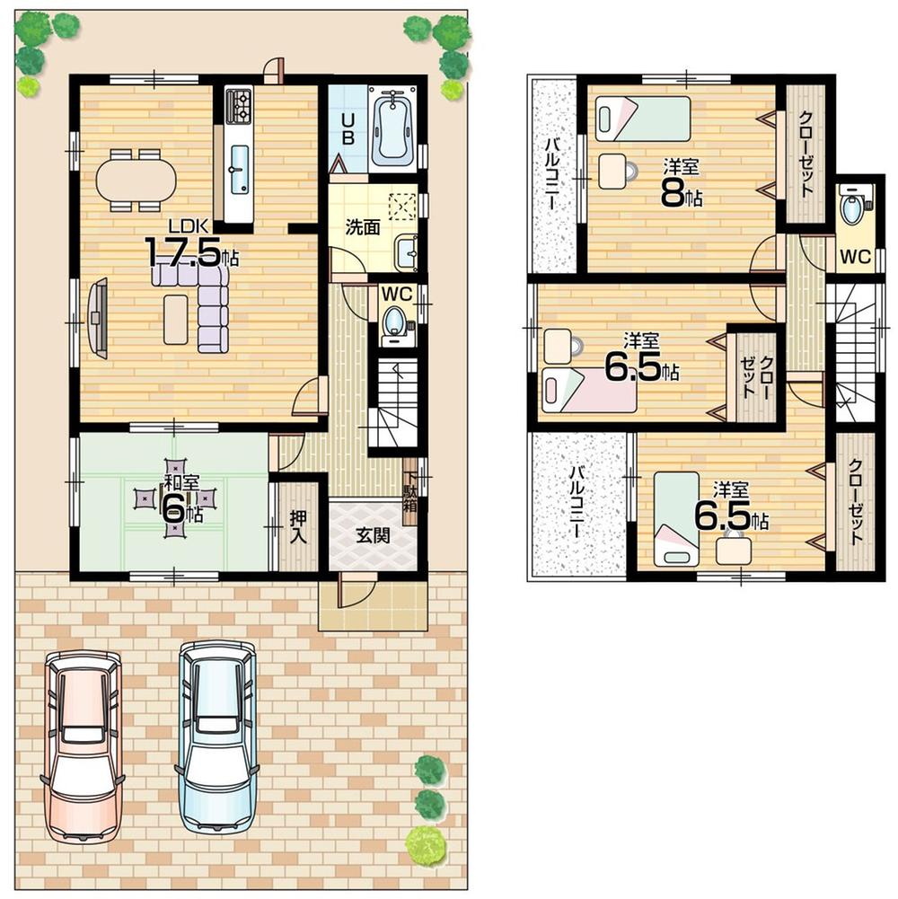Floor plan. (No. 1 point), Price 25,500,000 yen, 4LDK, Land area 144.85 sq m , Building area 105.98 sq m