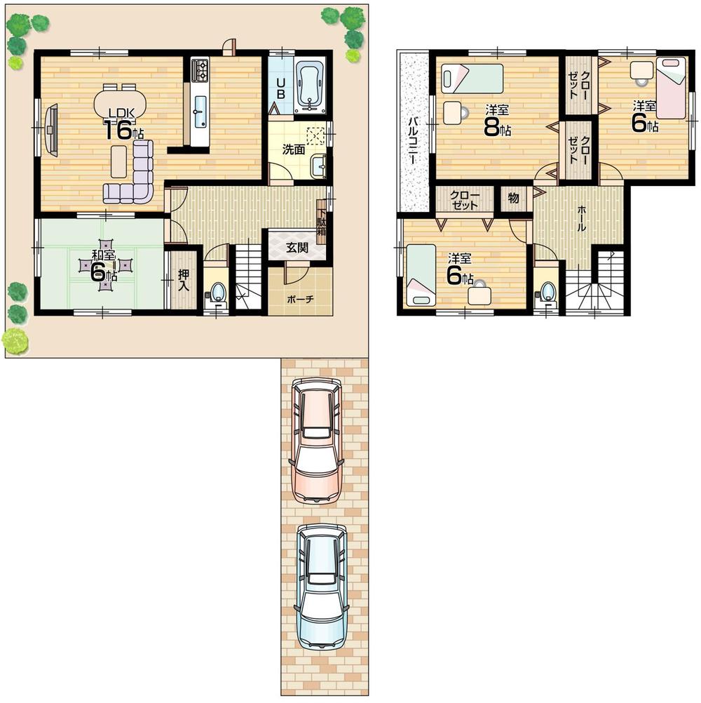 Floor plan. (No. 2 locations), Price 23.8 million yen, 4LDK, Land area 144.77 sq m , Building area 105.98 sq m