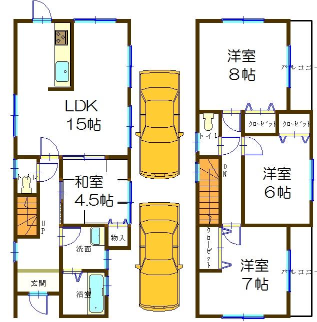 Floor plan. (No. 2 locations), Price 24,800,000 yen, 4LDK, Land area 110.01 sq m , Building area 96.88 sq m
