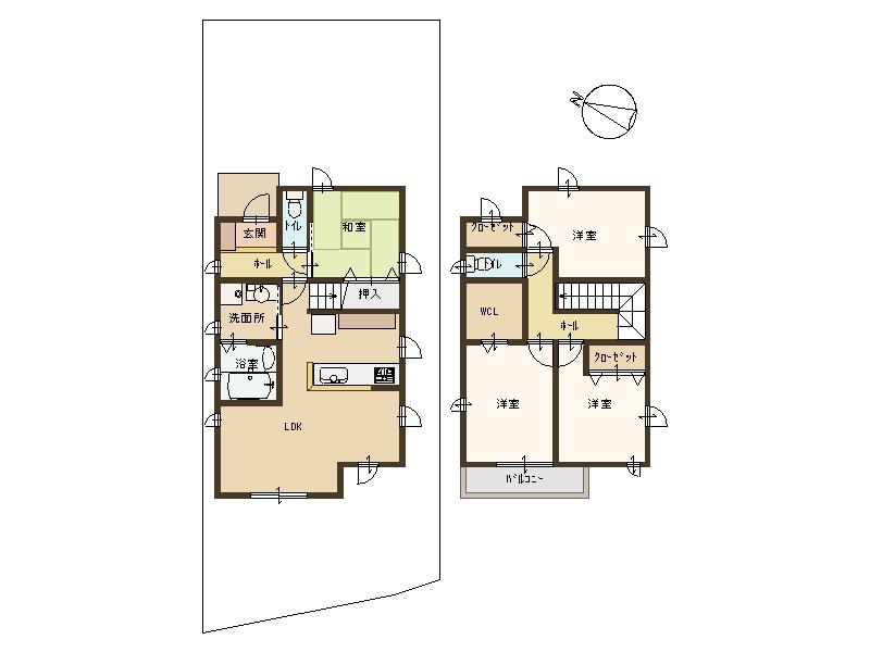 Floor plan. 26,800,000 yen, 4LDK, Land area 120.24 sq m , It is a building area of ​​92.78 sq m and spacious floor plan