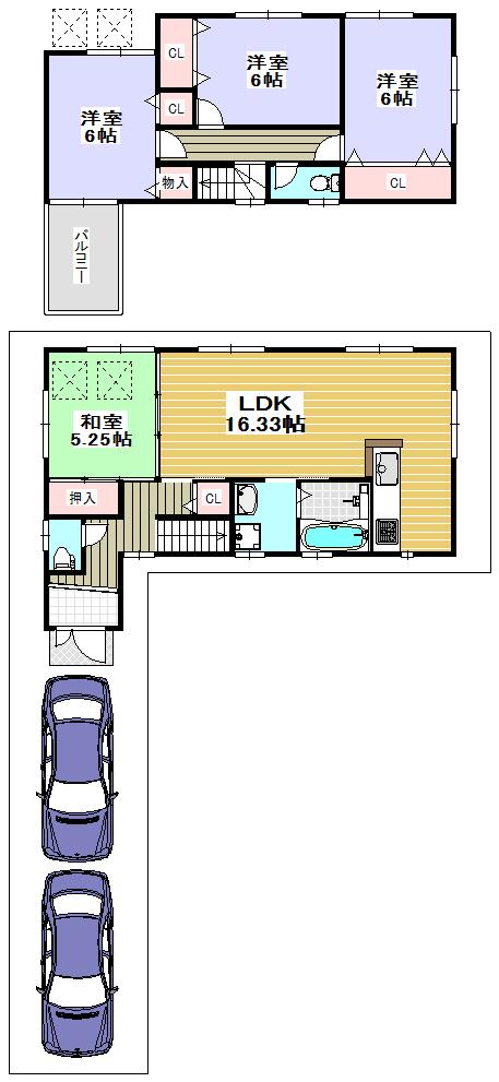 Floor plan. Price 23.8 million yen, 4LDK, Land area 100.17 sq m , Building area 94.36 sq m