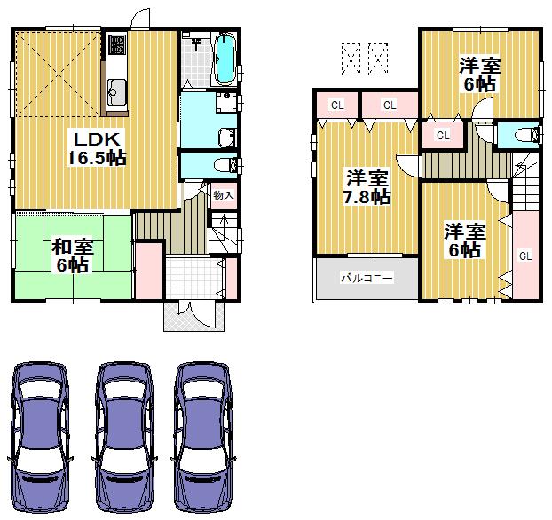 Floor plan. 42,800,000 yen, 4LDK, Land area 148.77 sq m , Building area 99.42 sq m Floor Plan view