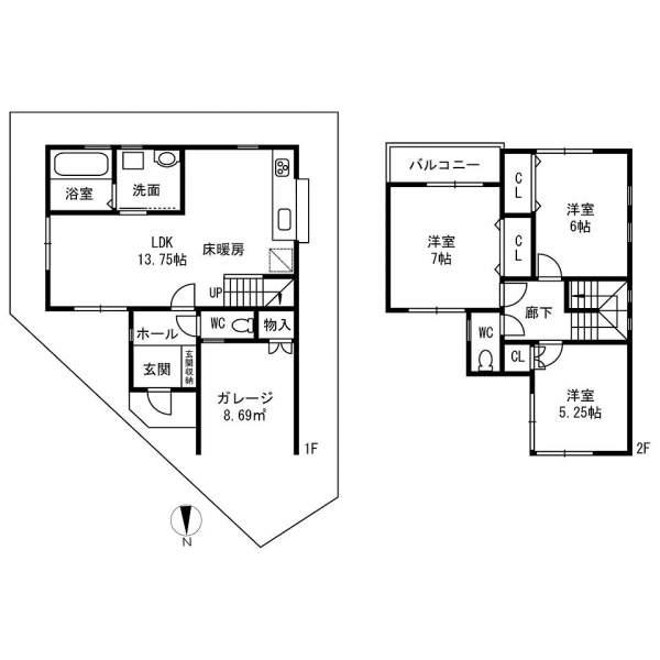 Floor plan. 19,800,000 yen, 3LDK, Land area 66.96 sq m , Building area 89.01 sq m