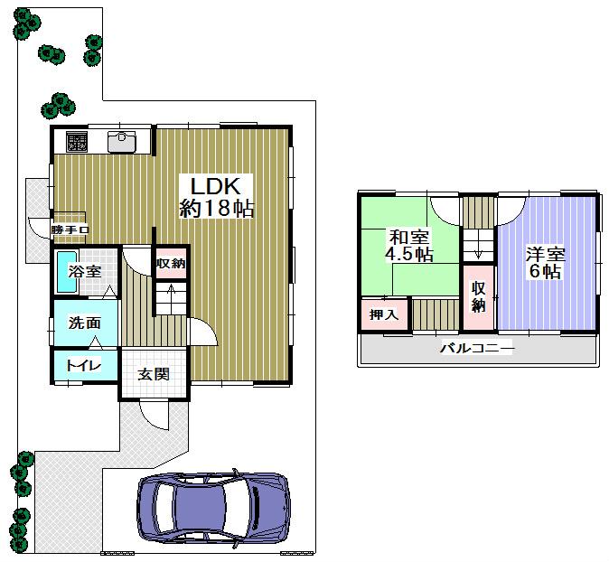 Floor plan. 11.8 million yen, 2LDK, Land area 92.28 sq m , Building area 63.12 sq m
