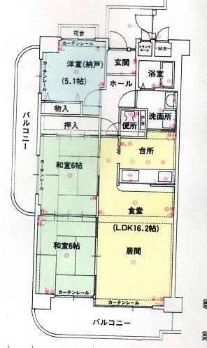 Floor plan. 3LDK, Price 12.8 million yen, Occupied area 73.94 sq m , Balcony area 17.14 sq m
