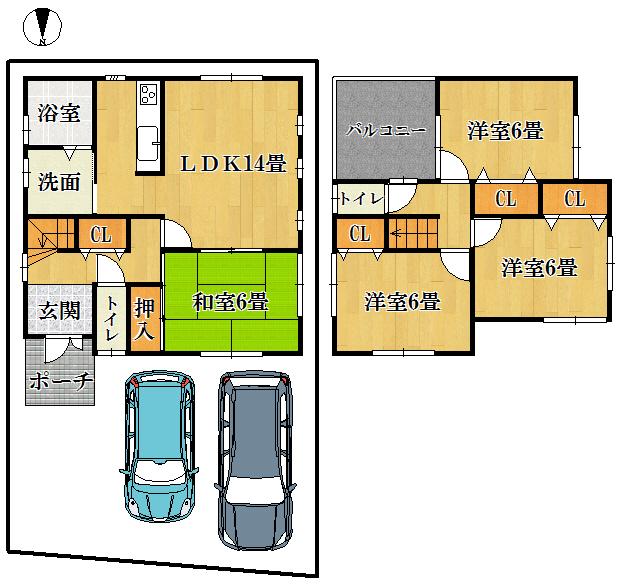 Floor plan. 26,800,000 yen, 4LDK, Land area 102.41 sq m , Building area 89.1 sq m floor plan