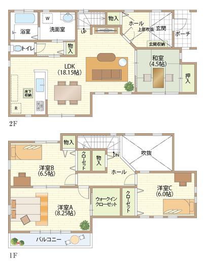 Floor plan. (No. 13 land model house), Price 41,800,000 yen, 4LDK, Land area 107.36 sq m , Building area 109.93 sq m